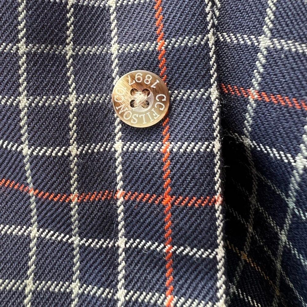 Filson Northwest Wool Shirt Navy Blue Yellow Red Plaid Grid Dress Button Up - Picture 5 of 12